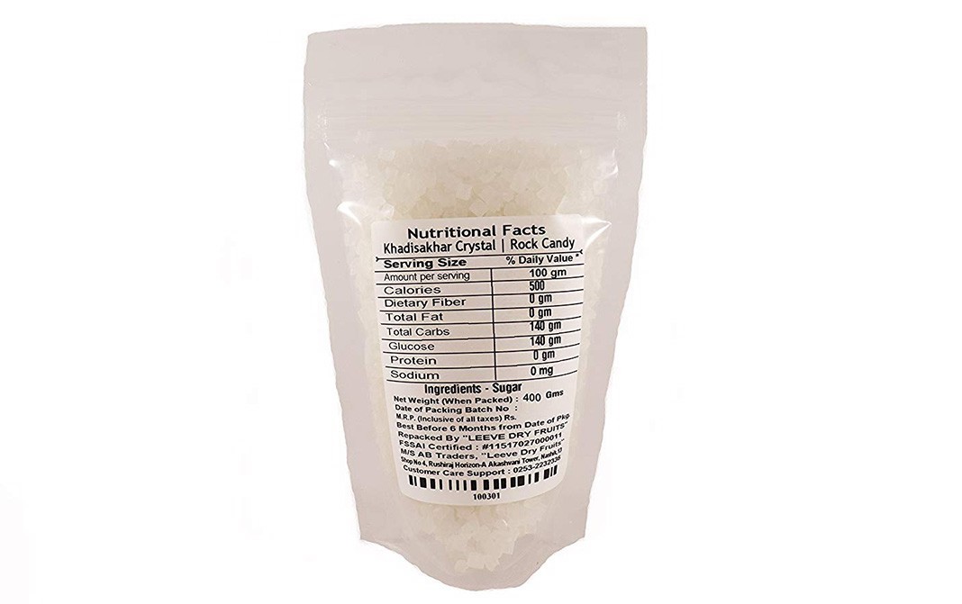 Leeve Dry fruits Khandisakhar Crystal Rock Candy   Pack  400 grams